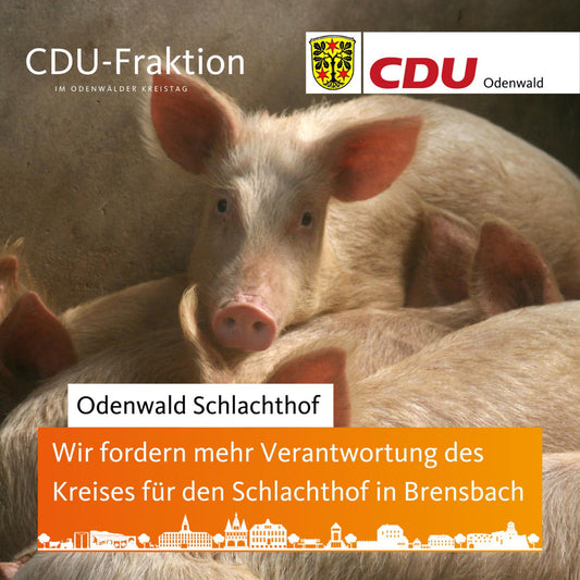 CDU-Kreistagsfraktion fordert mehr Verantwortung für den Odenwald Schlachthof. Koalition kontert mit Minimalschritt.